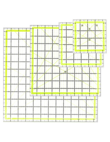 Reglas de Acolchado UOOU 4 Pack Acrílicas 11.43cm a 31.75cm