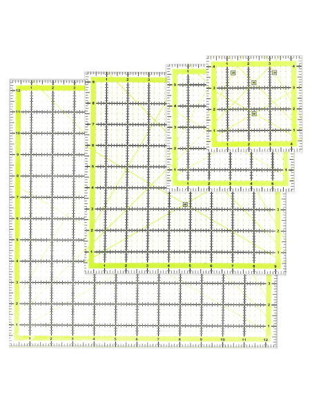 Reglas de Acolchado UOOU 4 Pack Acrílicas 11.43cm a 31.75cm Reglas de Acolchado UOOU 4 Pack Acrílicas 11.43cm a 31.75cm