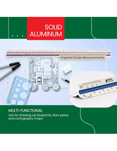 Regla Triangular de Aluminio 30.48 cm Mejores Productos Oficina