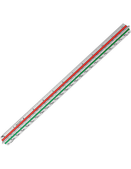 Regla Triangular de Aluminio Hutou 30.48 cm Escalas Codificadas Regla Triangular de Aluminio Hutou 30.48 cm Escalas Codificadas