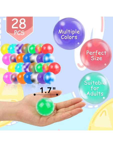 28 Bolas Antiestrés Squishy NEOACT - Alivio de Ansiedad 4.32 cm 28 Bolas Antiestrés Squishy NEOACT - Alivio de Ansiedad 4.32 cm