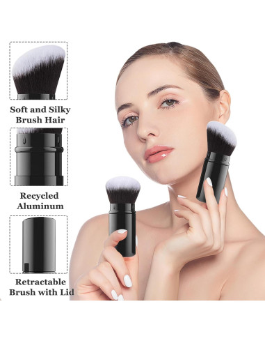 Brocha de Maquillaje Retráctil Falliny - 2 Paquete Kabuki Viaje