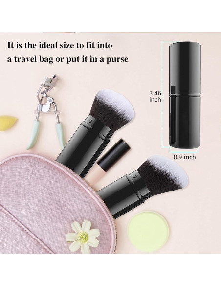 Brocha de Maquillaje Retráctil Falliny - 2 Paquete Kabuki Viaje Brocha de Maquillaje Retráctil Falliny - 2 Paquete Kabuki Viaje