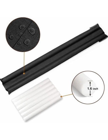 Tapón de puerta Efoxcity ajustable 30-36" negro aislamiento