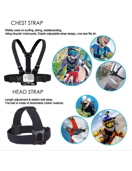 Paquete de Accesorios para Cámara de Acción VVHOOY - Flotante, Montura en Cabeza y Pecho Paquete de Accesorios para Cámara de Acción VVHOOY - Flotante, Montura en Cabeza y Pecho