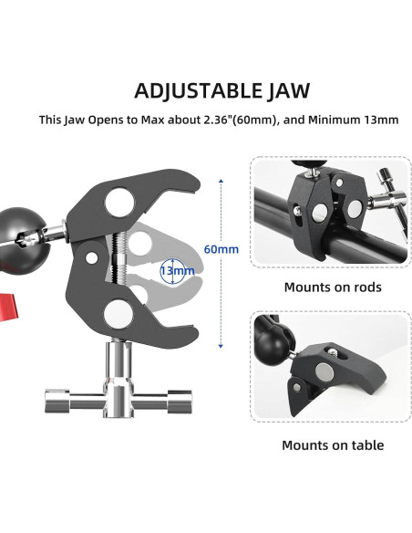 Kit de Montaje Super Clamp Mechrig con Cabezal Esférico 360 Kit de Montaje Super Clamp Mechrig con Cabezal Esférico 360