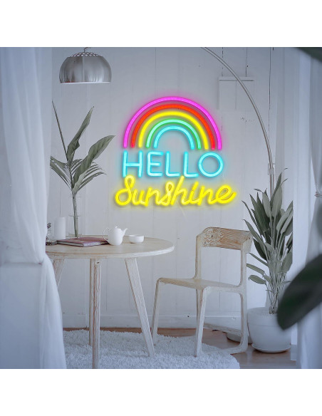 Letrero Neón Hola Sol GNVETZLL 35x32 cm Decoración Pared