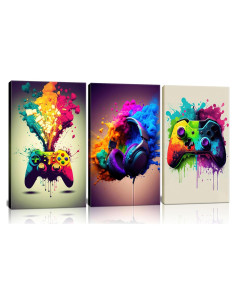 Arte de Pared Decorativo Enmarcado 3 Piezas NCYEL Videojuegos