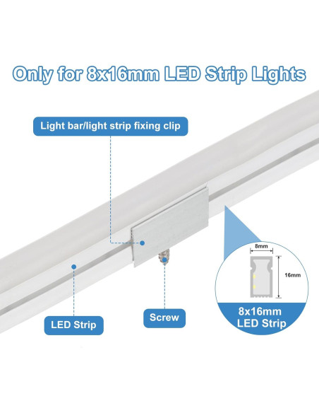 Soportes de Montaje para Luces LED PATIKIL 30 Pcs Aluminio Soportes de Montaje para Luces LED PATIKIL 30 Pcs Aluminio