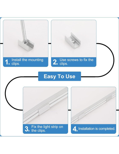 Soportes de Montaje para Luces LED PATIKIL 30 Pcs Aluminio