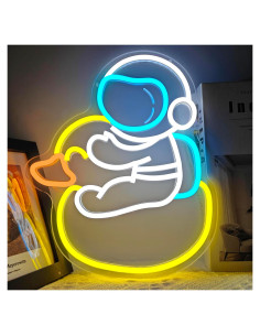 Luz de Neón Pato Astronauta LED Jeanchrl USB 28.2x19.8cm