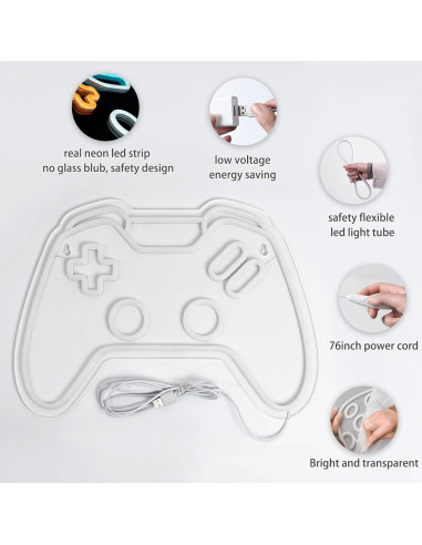 Luz de Neón Regulable Gevbay Gamepad 42.9x27 cm USB