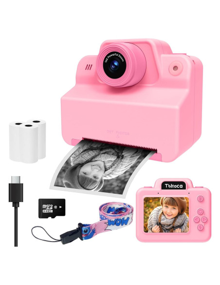 Cámara Instantánea Tbltaca Rosa para Niños 3-12 Años Cámara Instantánea Tbltaca Rosa para Niños 3-12 Años