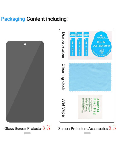 Protector de Pantalla Privado 3 Pack Lokyoo para Google Pixel 8 Pro