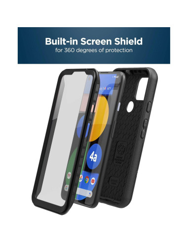 Funda Protectora Encased RebelShield para Pixel 4a 5G - Negro