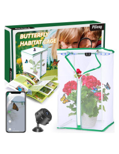 Kit de Crecimiento de Mariposas Pllieay con Cámara y Jaula 30x30x50cm