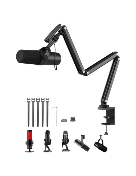 Brazo de Micrófono Ajustable KU XIU de Aluminio Negro 68 cm Brazo de Micrófono Ajustable KU XIU de Aluminio Negro 68 cm
