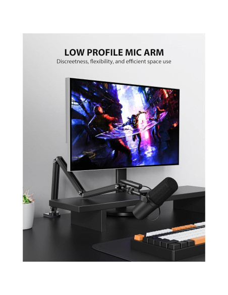 Brazo de Micrófono Ajustable KU XIU de Aluminio Negro 68 cm Brazo de Micrófono Ajustable KU XIU de Aluminio Negro 68 cm