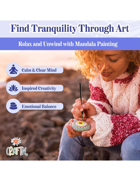 Kit de Pintura Mandala XOXO CraftN 67 Piezas con Acrílicos Kit de Pintura Mandala XOXO CraftN 67 Piezas con Acrílicos