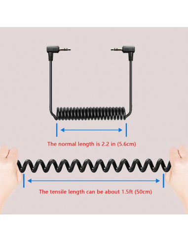 Cable adaptador TRS 3.5mm PDEEY para micrófono - Paquete de 2