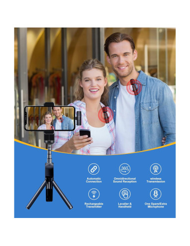 Micrófono Lavalier Inalámbrico JOUNIVO JV-701 para iPhone