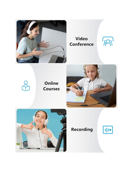 Micrófono Lavalier USB MillSO Omnidireccional 2M para Laptop Micrófono Lavalier USB MillSO Omnidireccional 2M para Laptop