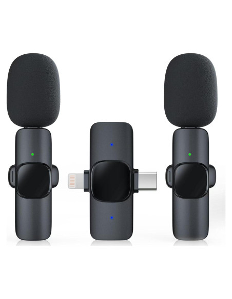 Micrófono Lavalier Inalámbrico RIKGYHA con USB-C y Lightning Micrófono Lavalier Inalámbrico RIKGYHA con USB-C y Lightning