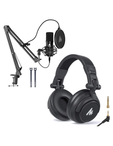 Micrófono USB MAONO AU-A04 con Auriculares y Brazo de Soporte