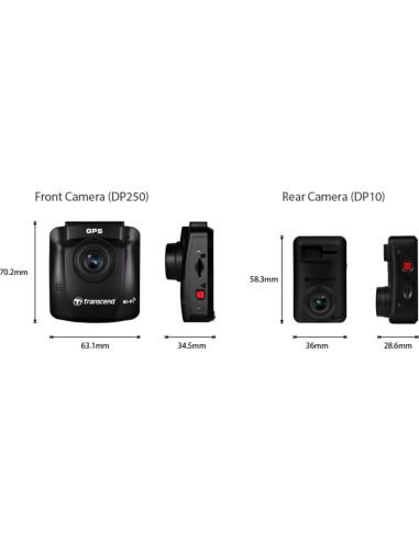 Cámara de Salpicadero Doble Transcend TS-DP620A 32GB WiFi GPS