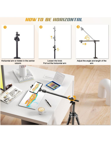 Trípode Ajustable Lusweimi 67" con Control Remoto y Soporte