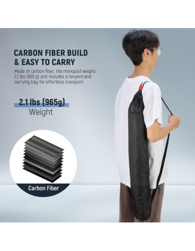 Monopie de Cámara NEEWER TP71 Fibra de Carbono 182 cm 6 kg