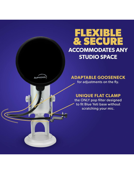 Filtro Pop para Micrófonos Blue Yeti - Soporte Cuello de Ganso Filtro Pop para Micrófonos Blue Yeti - Soporte Cuello de Ganso