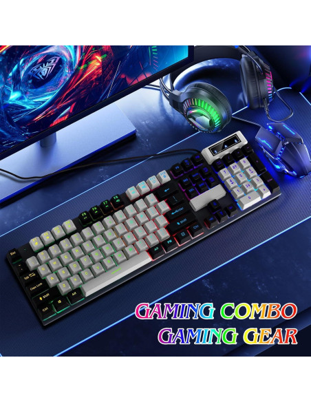Teclado Gaming Mecánico Guiheng Retroiluminado USB Compacto Teclado Gaming Mecánico Guiheng Retroiluminado USB Compacto