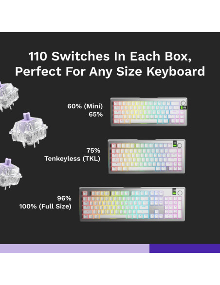 Interruptores Mako Ultraligeros Glorious 110 PCS Táctiles RGB Interruptores Mako Ultraligeros Glorious 110 PCS Táctiles RGB