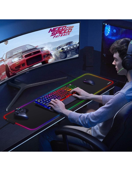 Alfombrilla de Ratón Gaming LeadsaiL RGB 80x30.48cm Antideslizante Alfombrilla de Ratón Gaming LeadsaiL RGB 80x30.48cm Antideslizante