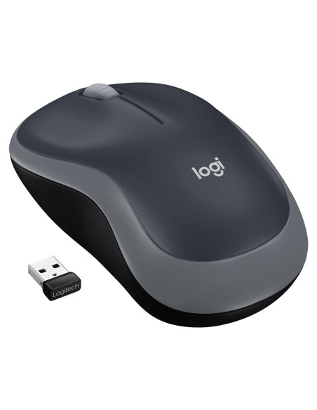 Logitech M185 Ratón Inalámbrico 2.4GHz USB Gris Rápido