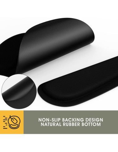 Reposamuñecas ergonómico GIM para teclado y ratón - Espuma viscoelástica