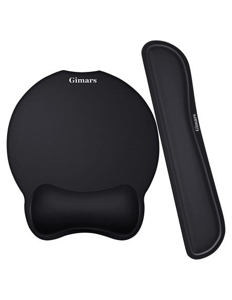 Reposamuñecas Ergonómico Gimars para Teclado y Mouse Negro Reposamuñecas Ergonómico Gimars para Teclado y Mouse Negro