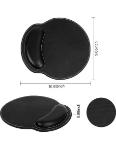 Reposamuñecas Ergonómico RICHEN PU Negro con Alfombrilla 2