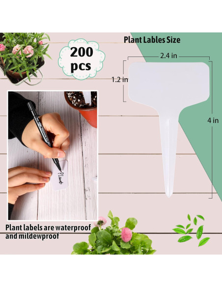 200 Etiquetas de Jardín de Plástico XGUNION 10 x 6 cm Impermeables 200 Etiquetas de Jardín de Plástico XGUNION 10 x 6 cm Impermeables