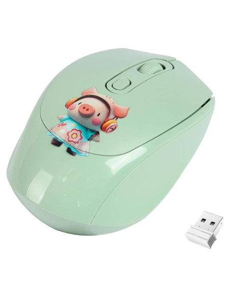 Ratón Inalámbrico Ergonómico Thanice Verde 3 DPI Ajustable Ratón Inalámbrico Ergonómico Thanice Verde 3 DPI Ajustable