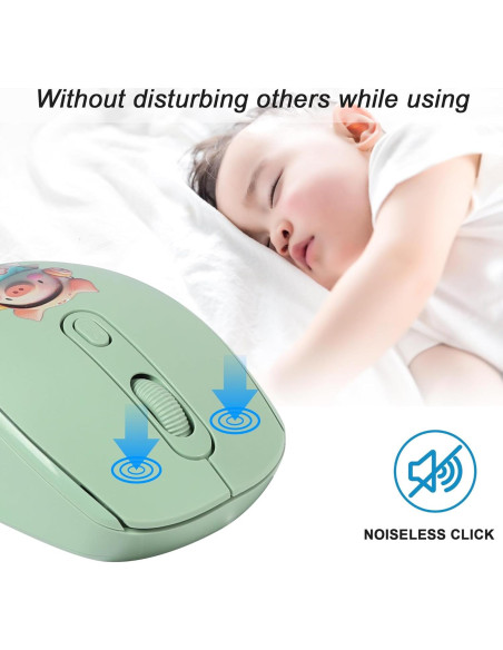 Ratón Inalámbrico Ergonómico Thanice Verde 3 DPI Ajustable Ratón Inalámbrico Ergonómico Thanice Verde 3 DPI Ajustable