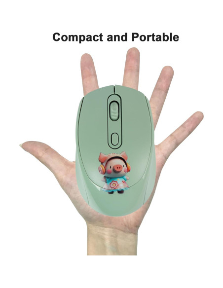 Ratón Inalámbrico Ergonómico Thanice Verde 3 DPI Ajustable Ratón Inalámbrico Ergonómico Thanice Verde 3 DPI Ajustable