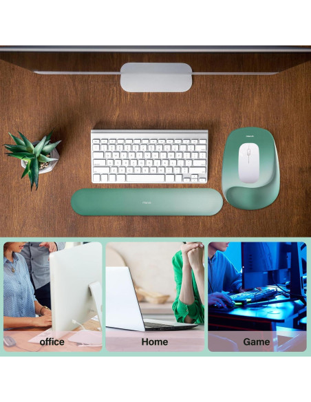 Soporte de Reposamuñecas MOSISO Verde para Teclado y Mouse Soporte de Reposamuñecas MOSISO Verde para Teclado y Mouse