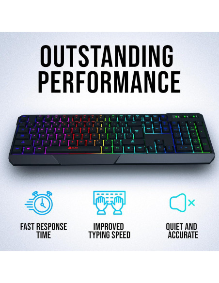Teclado Gaming Inalámbrico KLIM Chroma RGB - Resistente al Agua Teclado Gaming Inalámbrico KLIM Chroma RGB - Resistente al Agua
