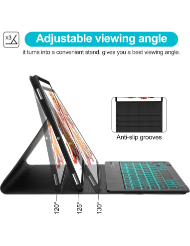 Funda con Teclado Bluetooth para Galaxy Tab S9 FE+ 12.4" - Negro
