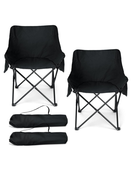 Silla de Camping Plegable HaSteL Negra para Adultos - Soporta 113kg Silla de Camping Plegable HaSteL Negra para Adultos - Soporta 113kg