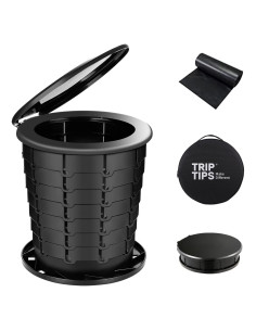 Inodoro Portátil Retráctil TRIPTIPS Ajustable 8-33 cm Negro