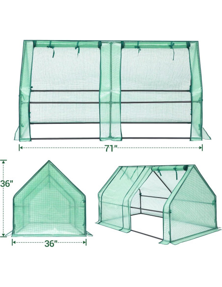 Invernadero Mini Portátil Ohuhu 1.8m x 0.91m con 2 Puertas Invernadero Mini Portátil Ohuhu 1.8m x 0.91m con 2 Puertas