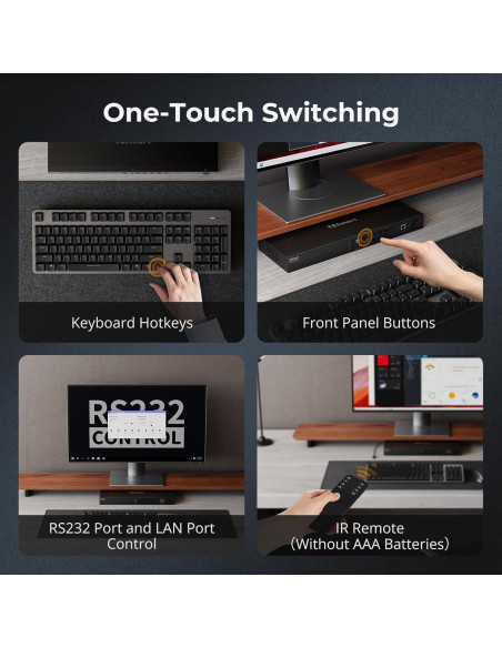 Interruptor KVM HDMI 8 Puertos TESmart 4K@30Hz USB 2.0 Interruptor KVM HDMI 8 Puertos TESmart 4K@30Hz USB 2.0